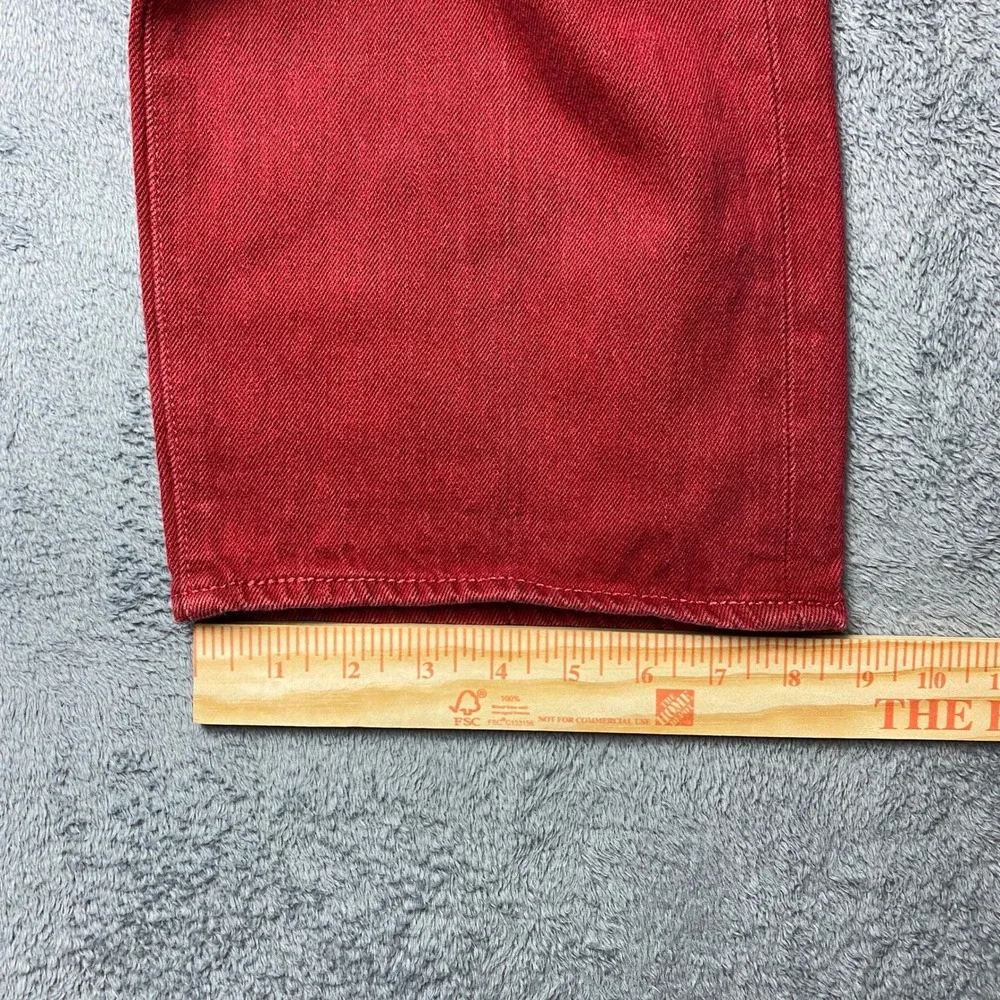 Levis 501 XX Mens 42x32 Original Fit Red Denim Straight Leg Button Fly Jeans